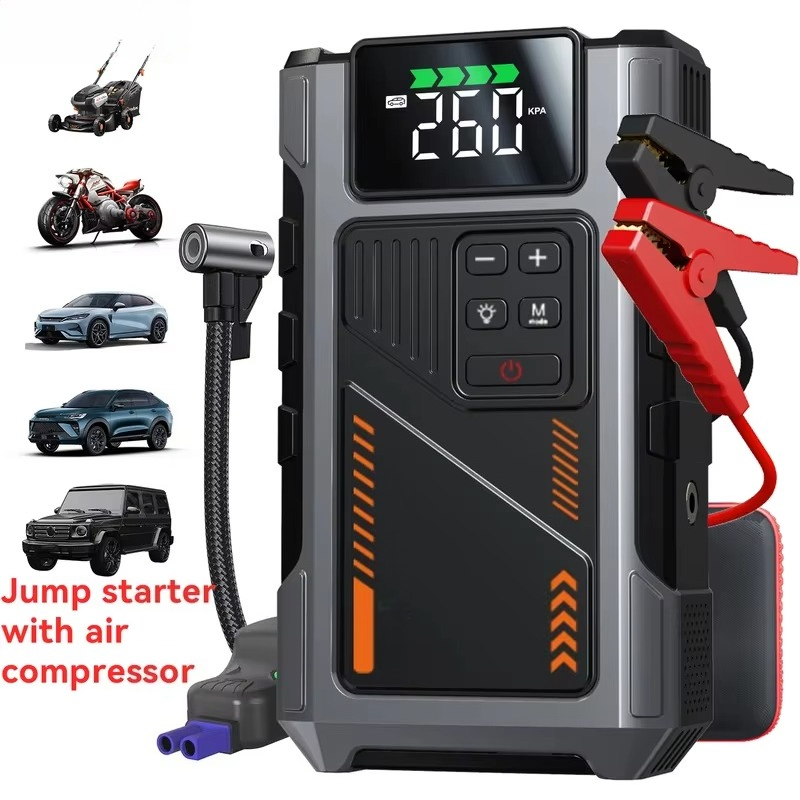 Jump Starter With Air Compressor - PORTABLE car jump starter with air