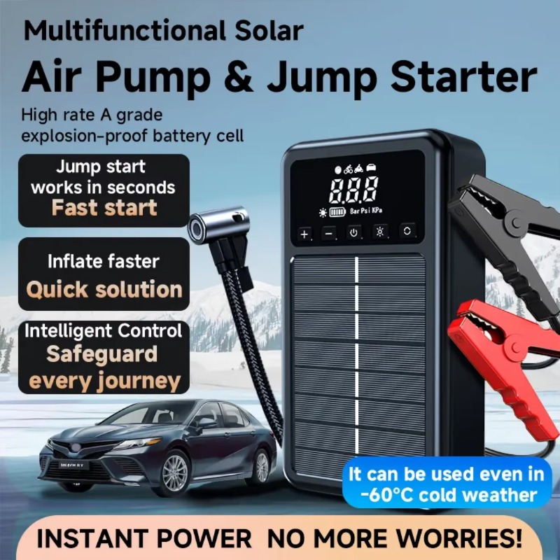 Solar Power Portable 12V Jump  - Solar Jump Starter Power Bank review and price