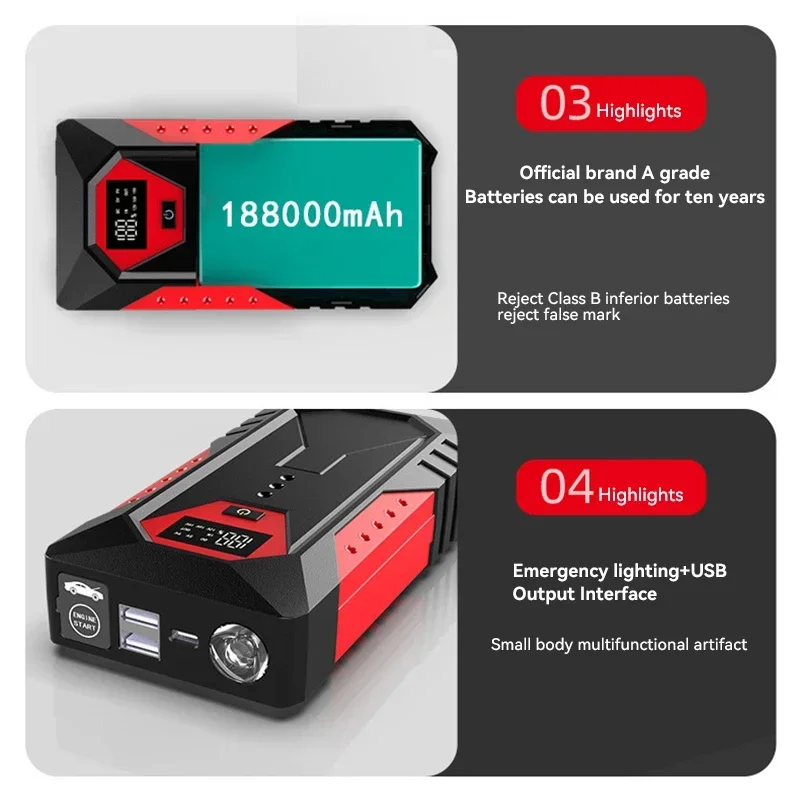 Professional 18000mAh Car Jump - Jump Starter 12V Diesel review and price