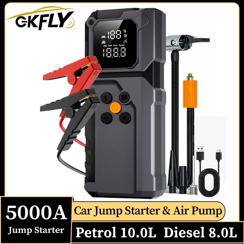 GKFLY 5000A 4-in-1 Jump Starte - Jump Starter With Air Compressor review and price