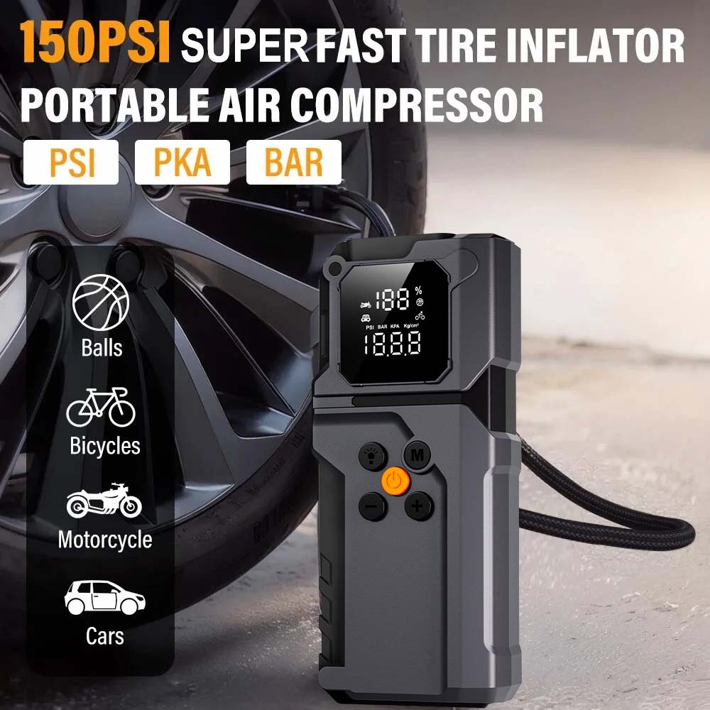 GKFLY 5000A 4-in-1 Jump Starte - Jump Starter With Air Compressor review and price
