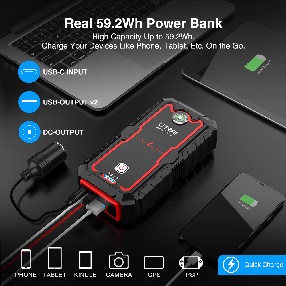 UTRAI Power Bank  2000A Jump S - Jump Starter Cable 2000A review and price