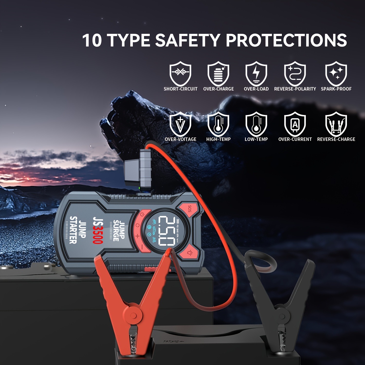 5-in-1 Jump Starter with Digit - Lithium Jump Starter 3000A Peak review and price