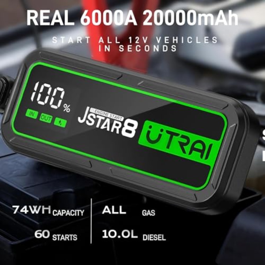 Jump Starter 6000A 12V Portabl - Jump Starter Power Bank 20000Mah review and price