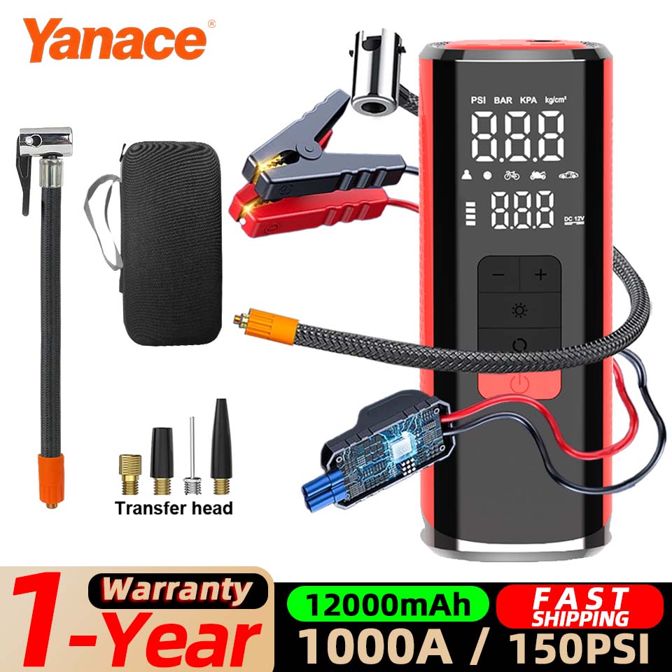 1000A Car Jump Starter With Ai - Jump Starter With Air Compressor review and price