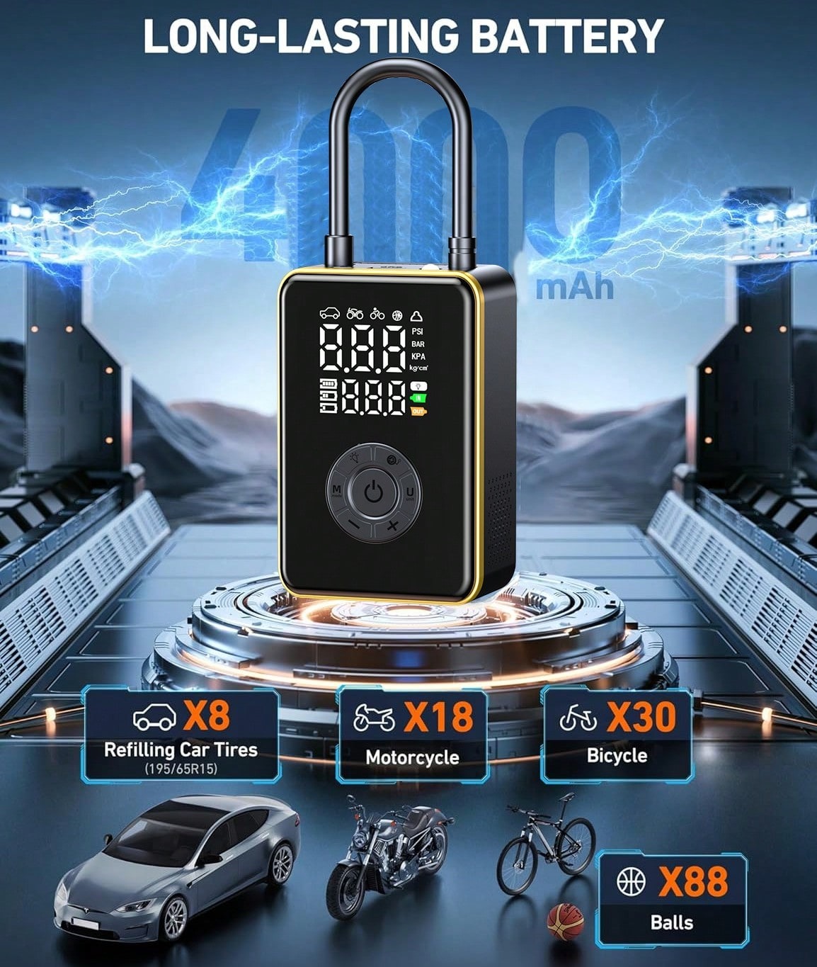 150PSI Digital Tire Inflator,  - Jump Starter With Air Compressor review and price