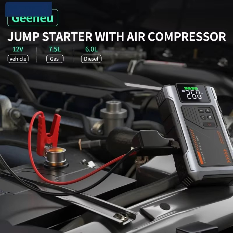 PORTABLE car jump starter with - Jump Starter With Air Compressor review and price