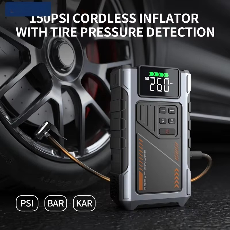 PORTABLE car jump starter with - Jump Starter With Air Compressor review and price