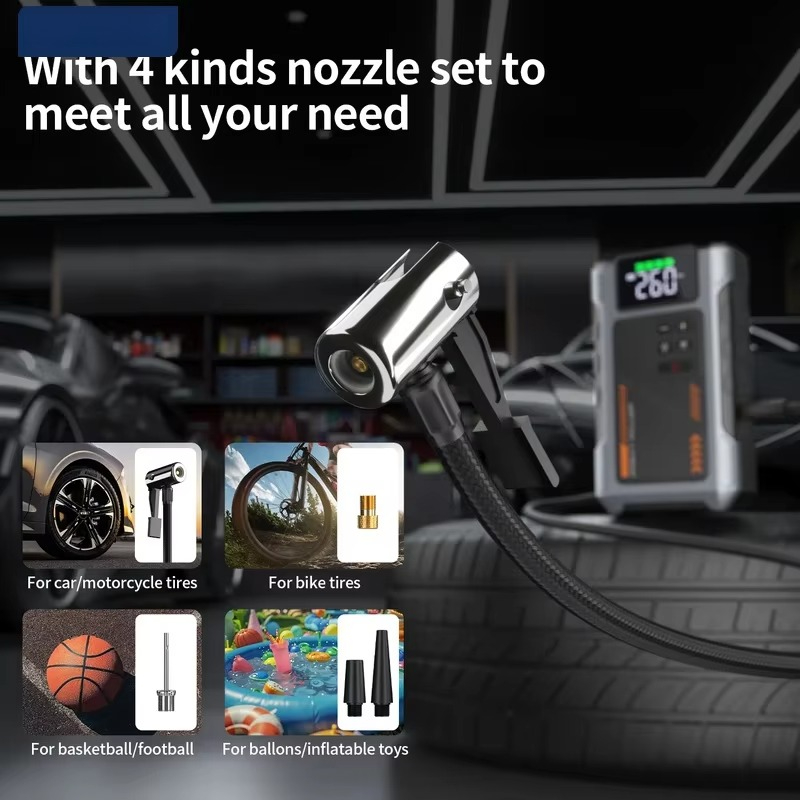 PORTABLE car jump starter with - Jump Starter With Air Compressor review and price