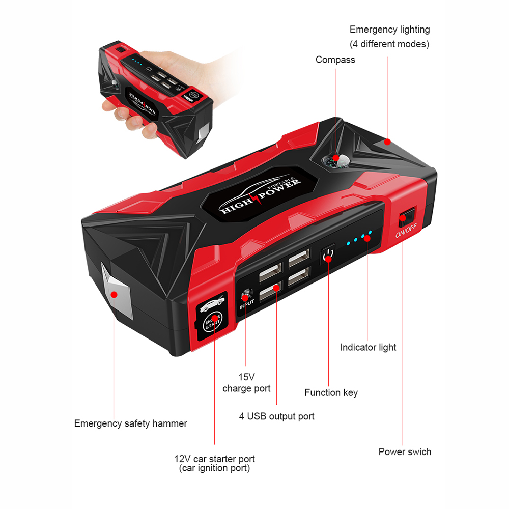 Car Jump Starter 3000A Peak 12 - Lithium Jump Starter 3000A Peak review and price