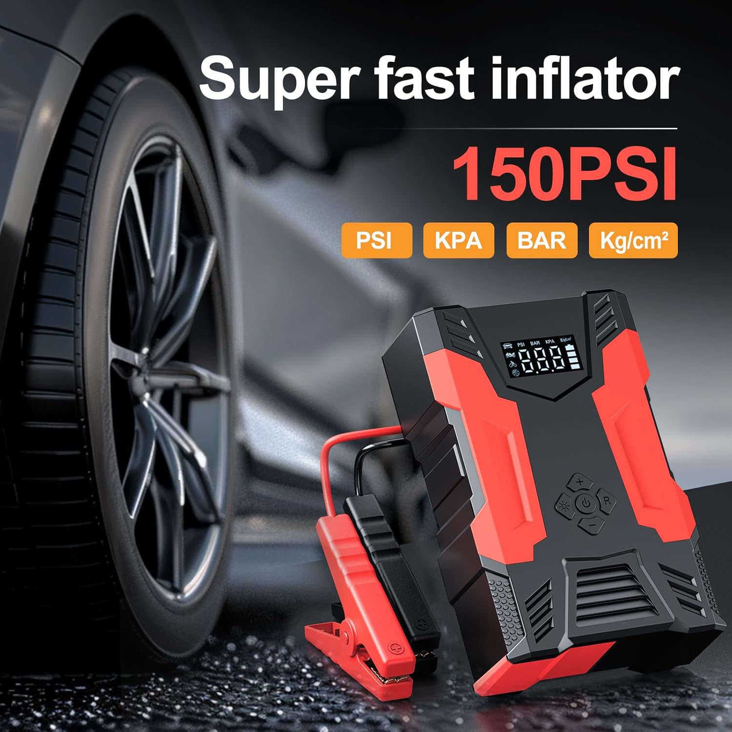 2000A Portable Car & Truck Jum - Jump Starter With Air Compressor review and price