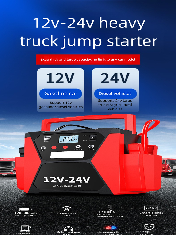 24V 12V Jump Car 6000A 1009800 - Car Jump Starter 12V 24V Truck review and price