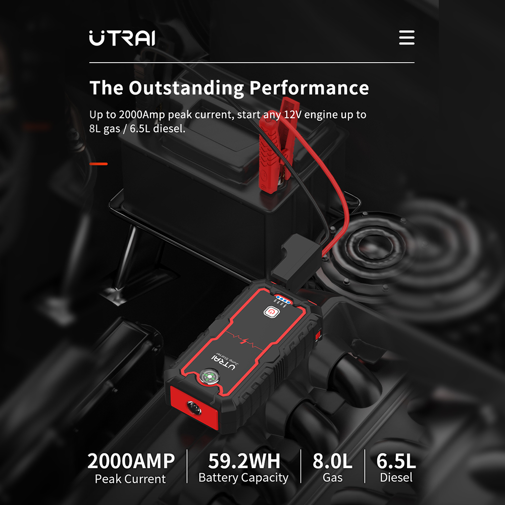 UTRAI 2000A Jump Starter Power - Jump Starter Cable 2000A review and price